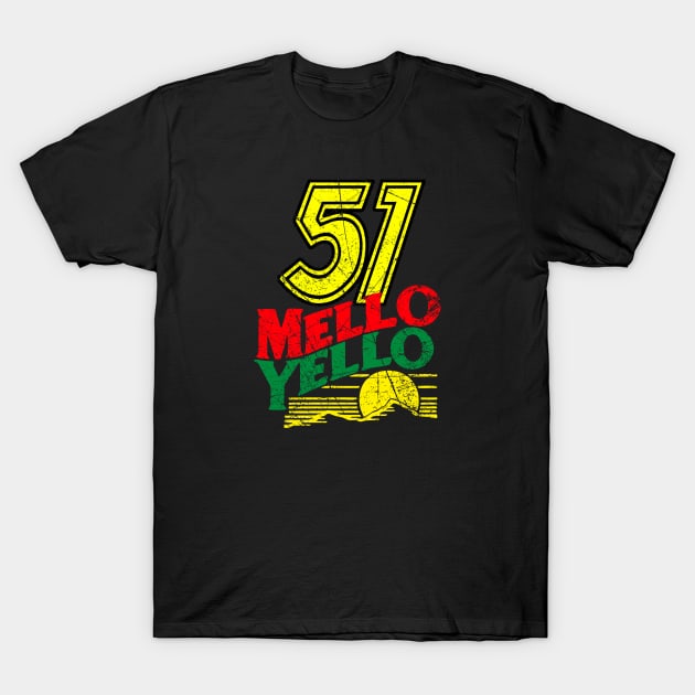 51 MELLO YELLO - DAYS OF THUNDER - DISTRESSED T-Shirt by ajarsbr